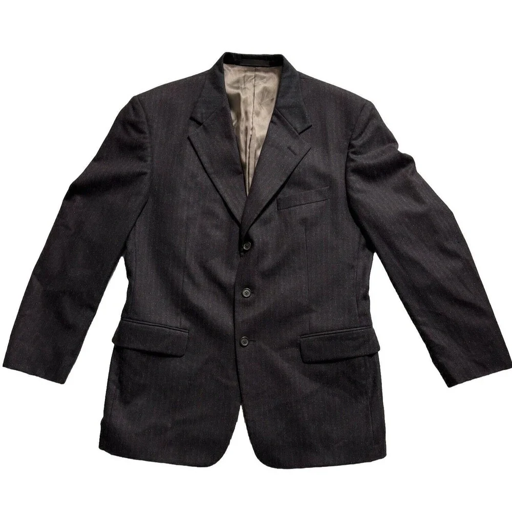 Tallia Men’s 100% Worsted/Laine Wool SZ 42 Waist 38 Pinstriped 3 Buttons Office